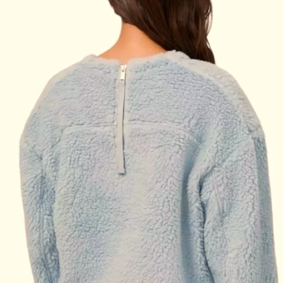 New Lululemon Wool Whenever Crew Chambray Sherpa Pullover Size 8 - Picture 2 of 7